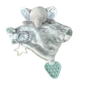 Dream Gro Activity Elephant Lovey Baby Security Blanket Gray Green Woobie